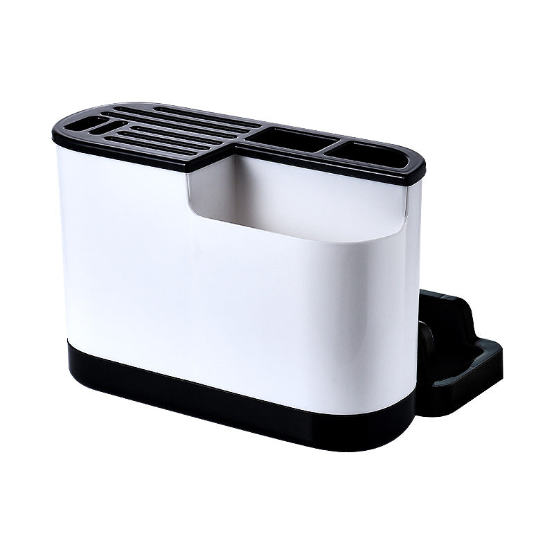 Integrated Kitchen Supplies Storage Rack with Knife Block